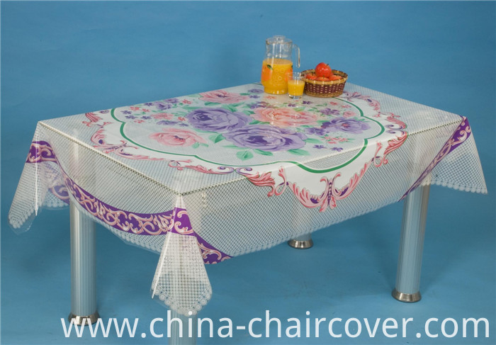 LFGB140*180cm PVC Printed Transparent Tablecloth of Independent Design and Waterproof, Oilproof Feature for Home/Outdoor